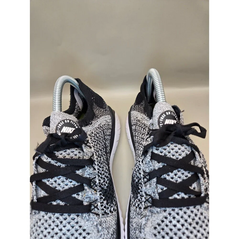 Nike Free RN Flyknit 2018 Oreo Shoes Mens 8 Black Road Running Athletic Sneakers